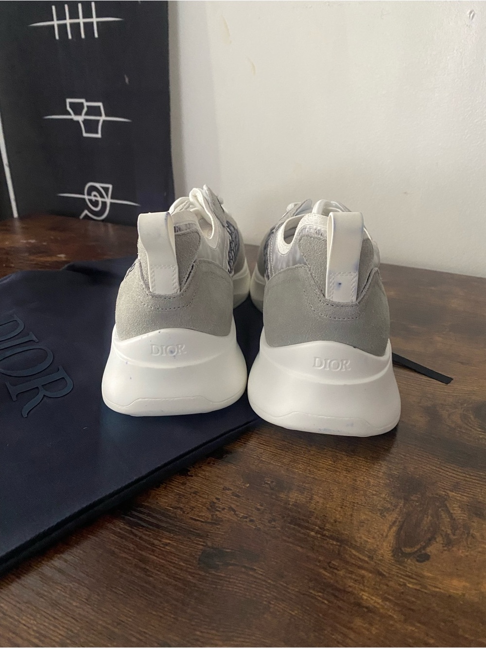 Dior B22 Oblique Beige Cream Sneakers | Designer Luxury - Picture 5 of 6